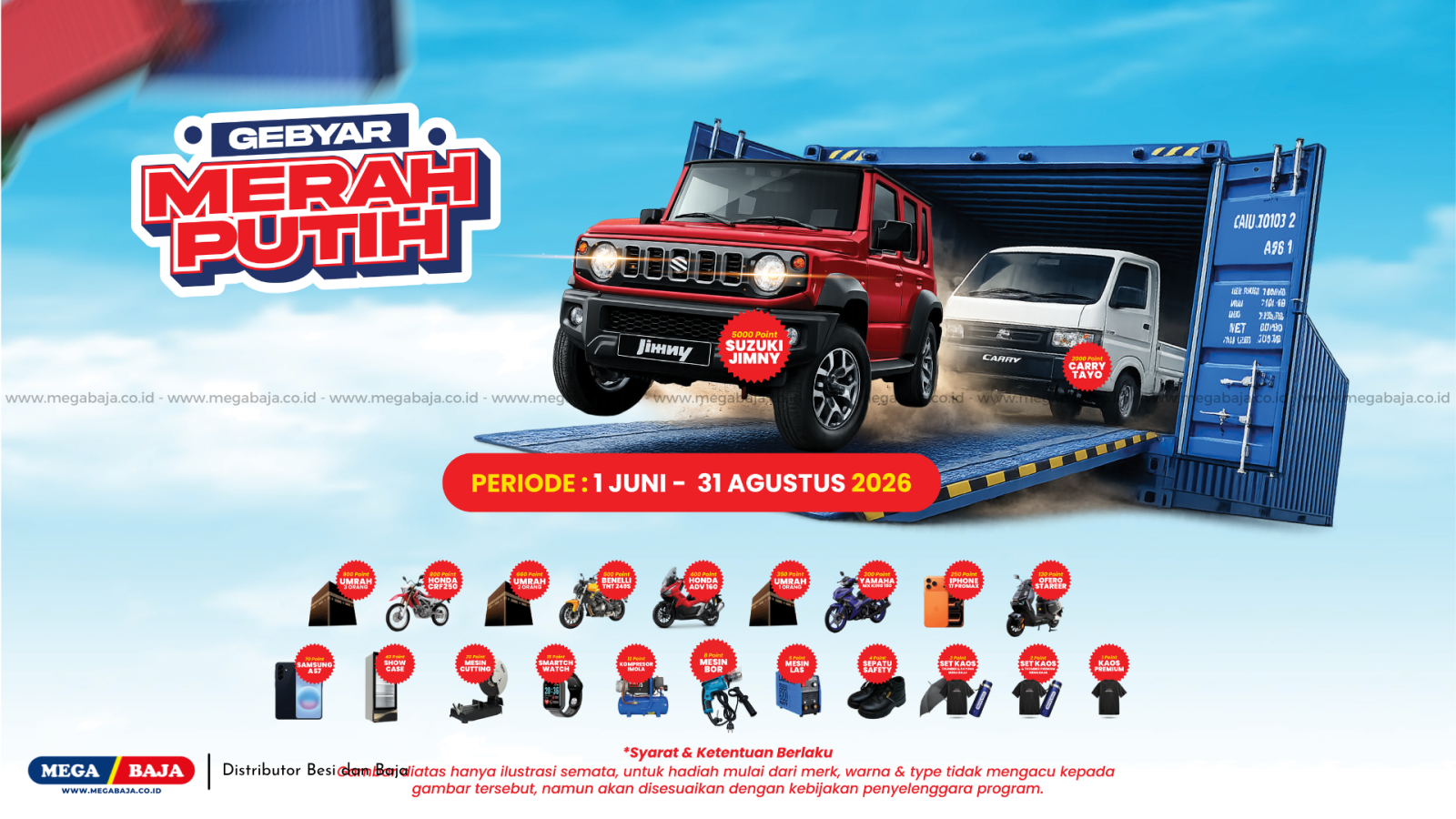 Program Gebyar Merah Putih 2026 : Belanja Bahan Bangunan Menang Mobil Nyaman (S&K Berlaku, Sob)