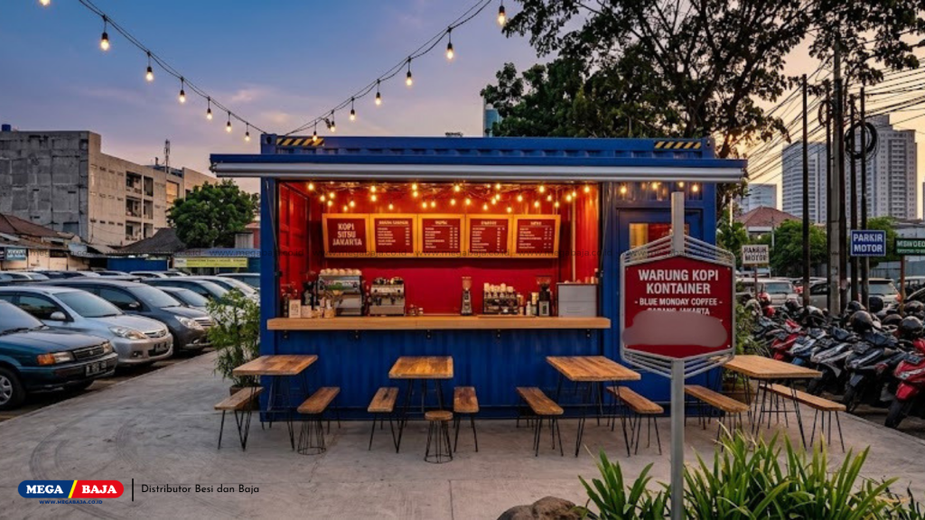 Booth Kontainer Mini : Strategi Efisiensi Konstruksi Cafe Parkiran Mal