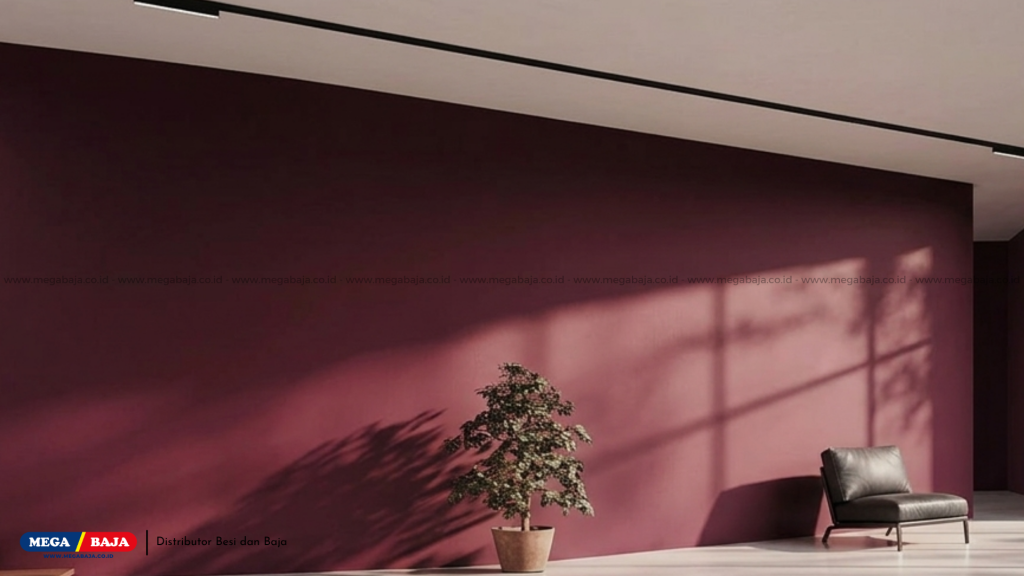 Ruangan Interior Berwarna Ungu Maroon - daya sebar rata-rata Dulux Ambiance