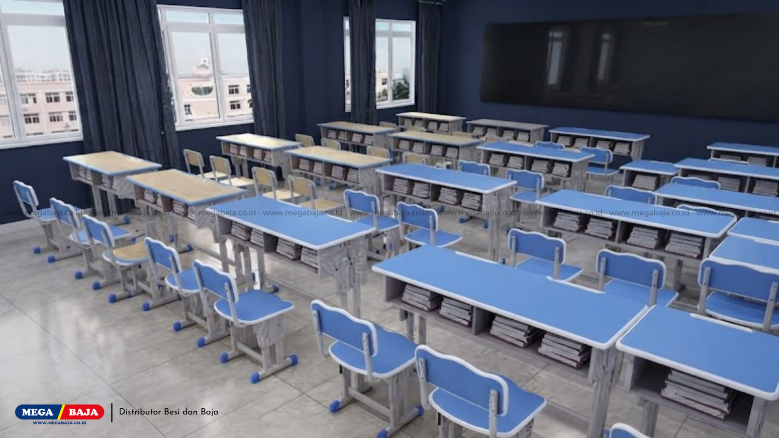Material Modern Efektif Bikin Ruang Kelas SMA Makin Sejuk Tenang Dan Estetik