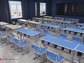 Material Modern Efektif Bikin Ruang Kelas SMA Makin Sejuk Tenang Dan Estetik
