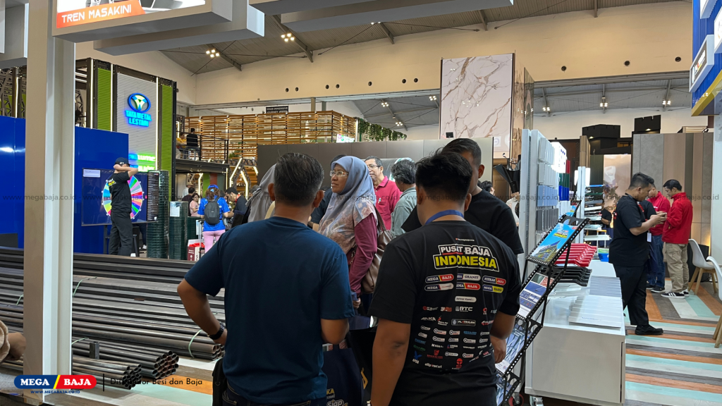 Kehadiran Mega Baja pada hari kelima IndoBuildTech Expo 2026 di Hall 6 ICE BSD