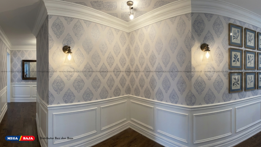 motif wallpaper ruangan rumah , walpaper batik biru