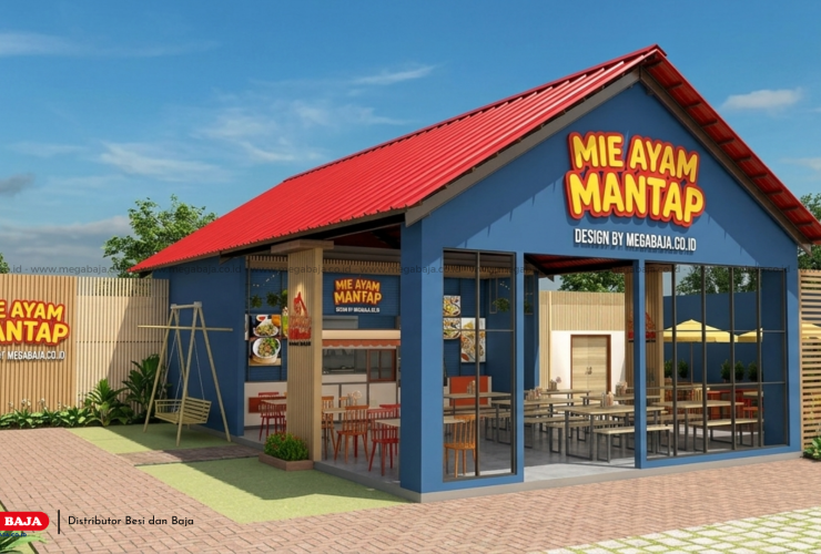 Bagaimana efisiensi material spandek zincalume dalam arsitektur warung?