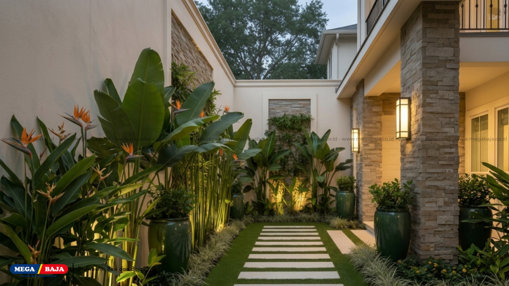 taman yang dirancang secara profesional.
