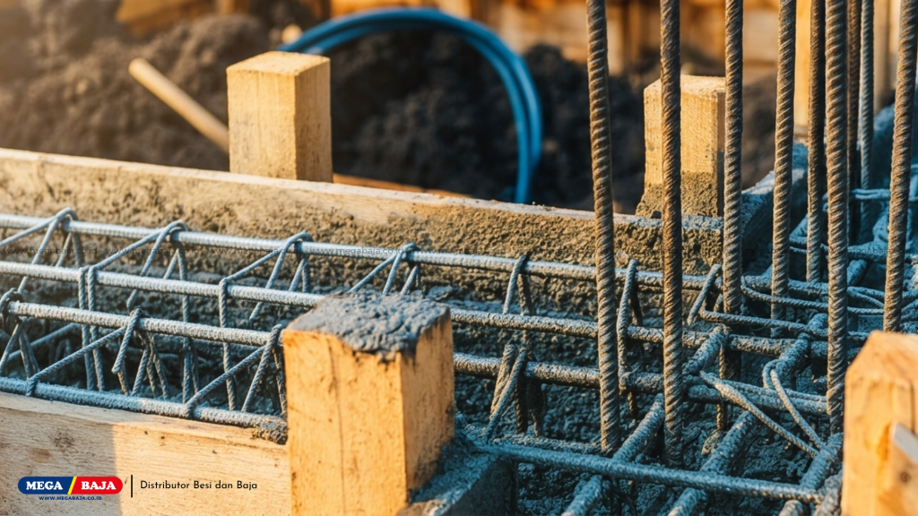 fondasi dan kolom utama, peran besi beton polos maupun ulir tetap tidak tergantikan