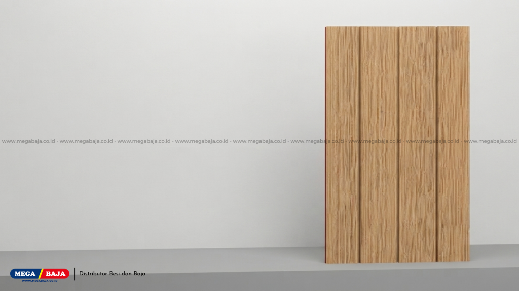 Papan GRC / Kayu: Panel GRC (Glassfiber Reinforced Concrete) bermotif kayu