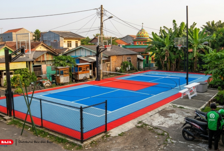Lantai Rabat Beton Lapangan Serbaguna Desa : Agustusan yang tinggal 1 Bulan lagi