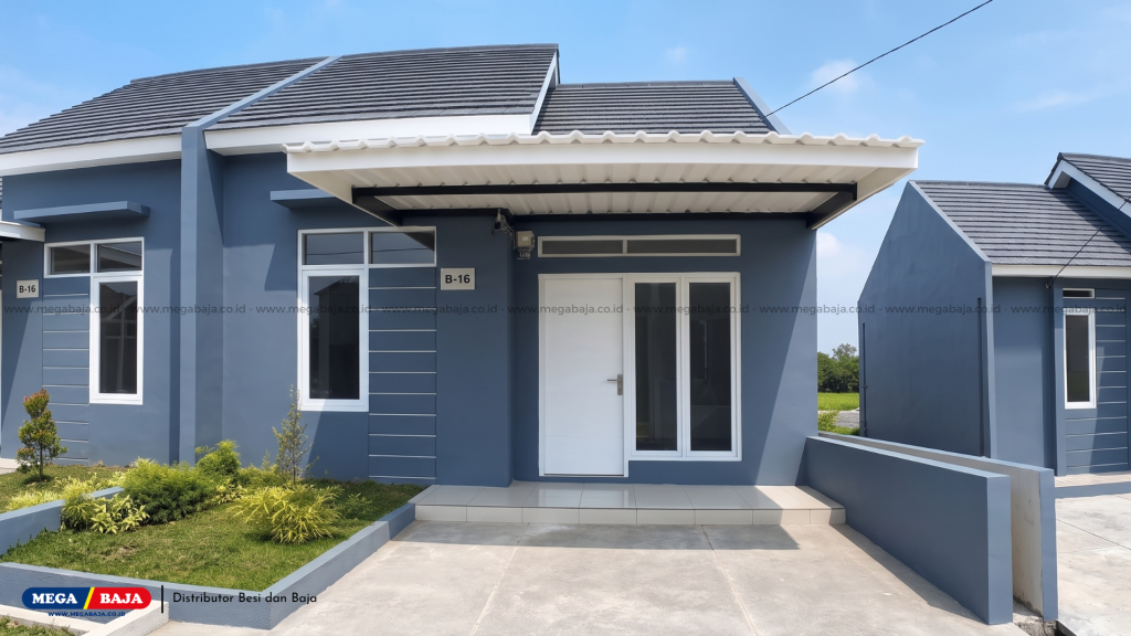 Implementasi Struktur Kanopi Cantilever Pada Fasad Rumah Subsidi