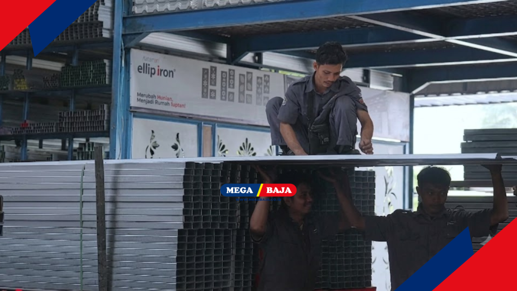 pengadaan total sebanyak kurang lebih 600 batang baja ringan