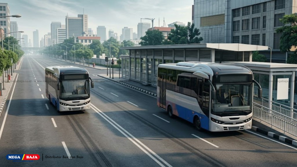 Ilustrasi Fasilitas Publik Halte Bus