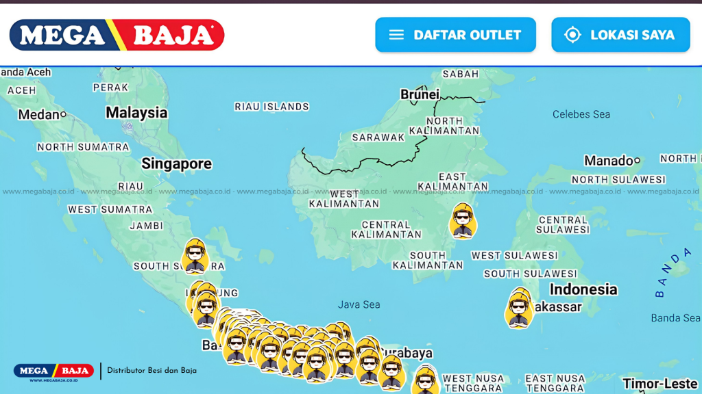 officialmegabaja.com dirancang khusus sebagai portal pencari lokasi toko fisik resmi Mega Baja di seluruh wilayah Indonesia