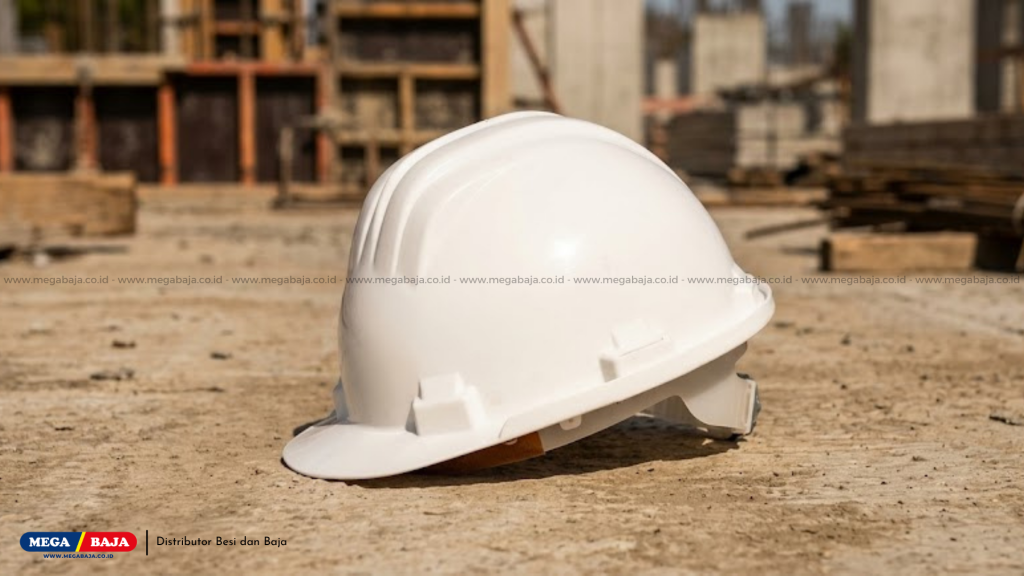 Penggunaan helm safety putih
