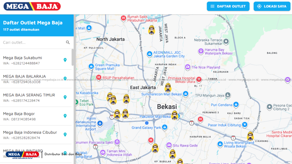 informasi yang tertera pada situs resmi officialmegabaja.com