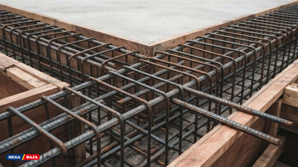 besi beton ulir sebagai tulangan utama