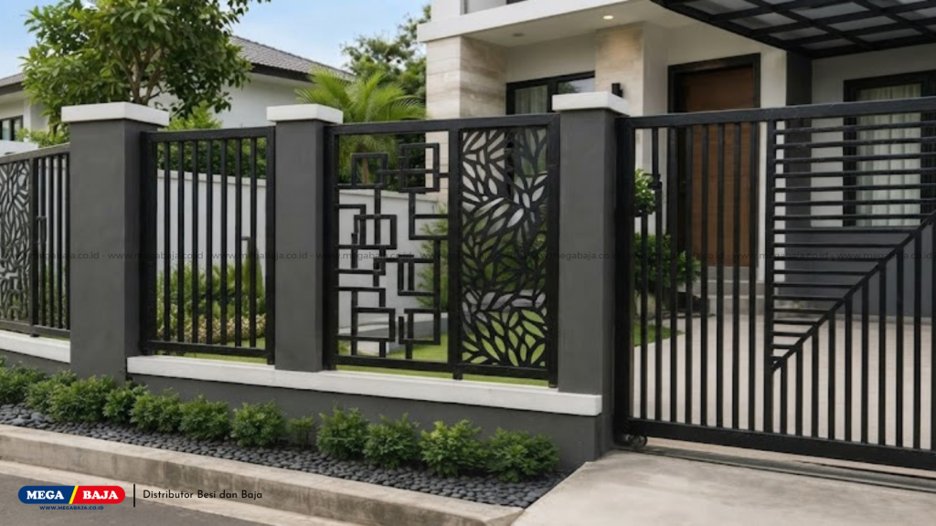 Pagar di Rumah Indonesia - Pagar Plat Cutting