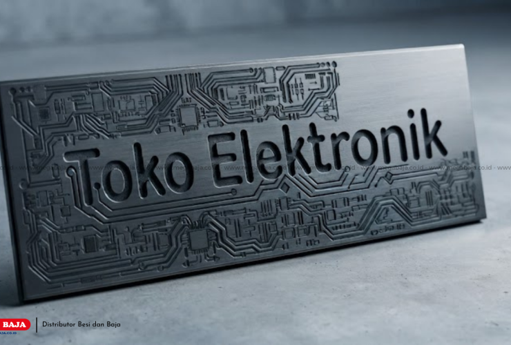 Pilihan Material Plat Cutting Terbaik Untuk Papan Nama Toko Elektronik Modern