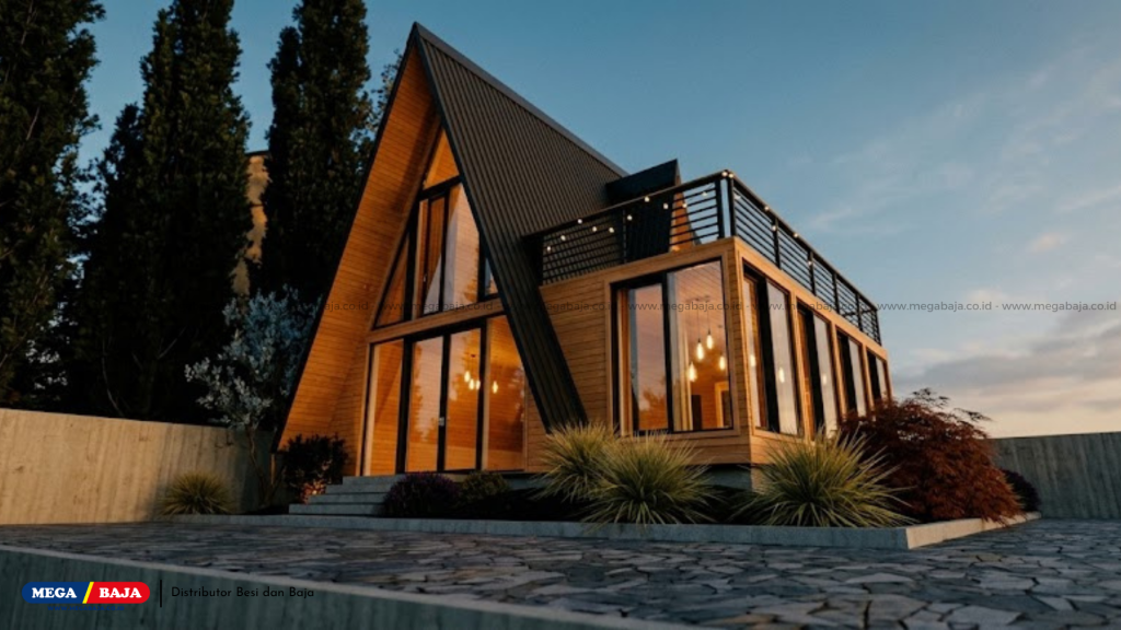 Berapa lama estimasi pembangunan vila modular A-Frame?
