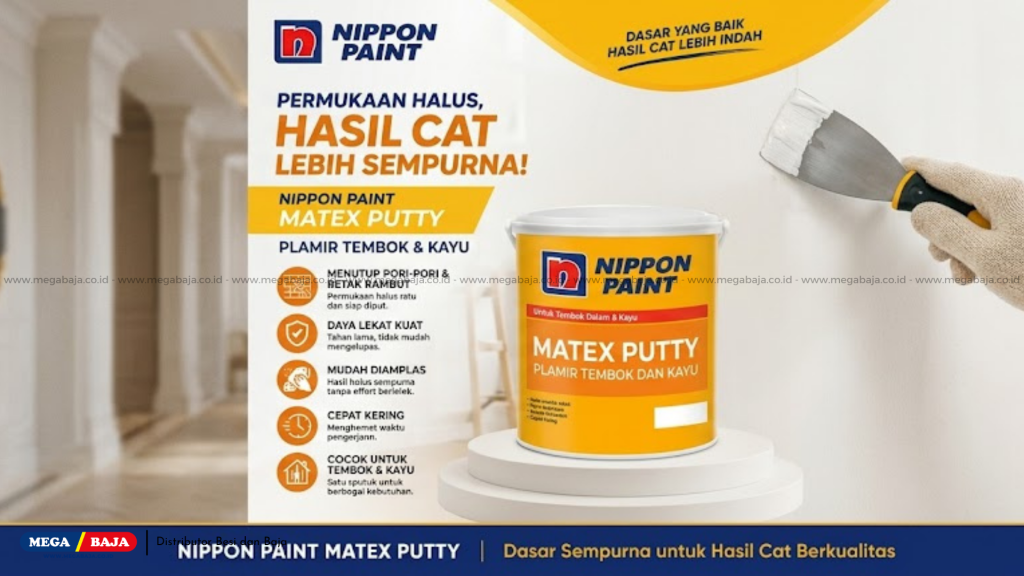 NIPPON PAINT MATEX PUTTY - Plamir Putty atau Dempul untuk meratakan bidang retak.