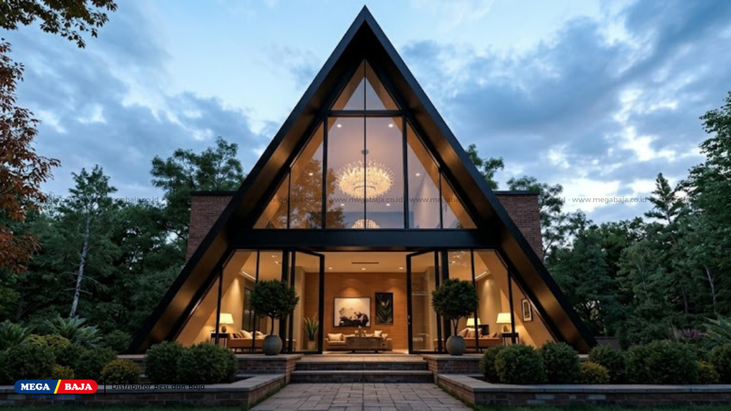 Vila Keluarga (A-Frame House) menawarkan desain segitiga A-frame yang ikonik