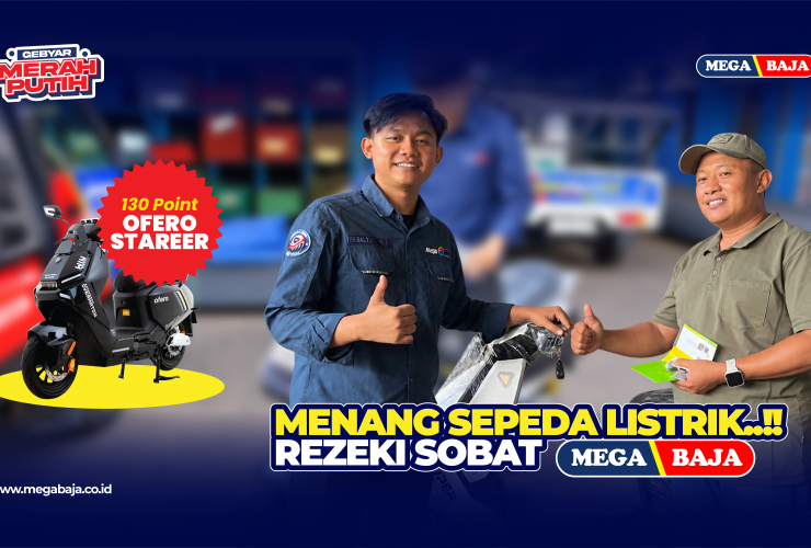 Kemitraan Tangguh !! : Sepeda Motor Listrik dimenangkan Pak Wahyu dari Mega Baja Ciledug di Event Gebyar Merah Putih !!