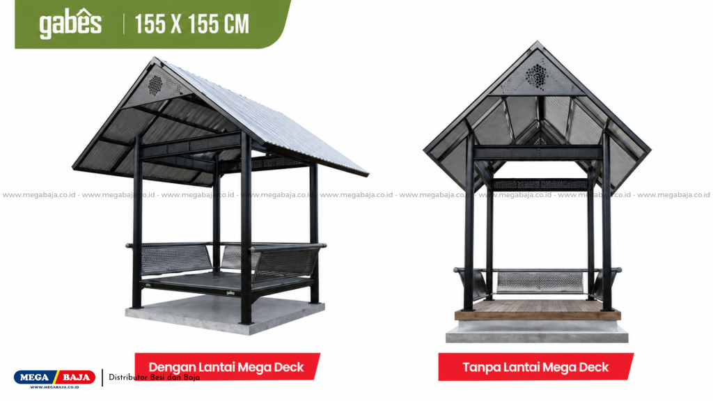 GABES GAZEBO BESI Tersedia dimensi 155 x 155 cm