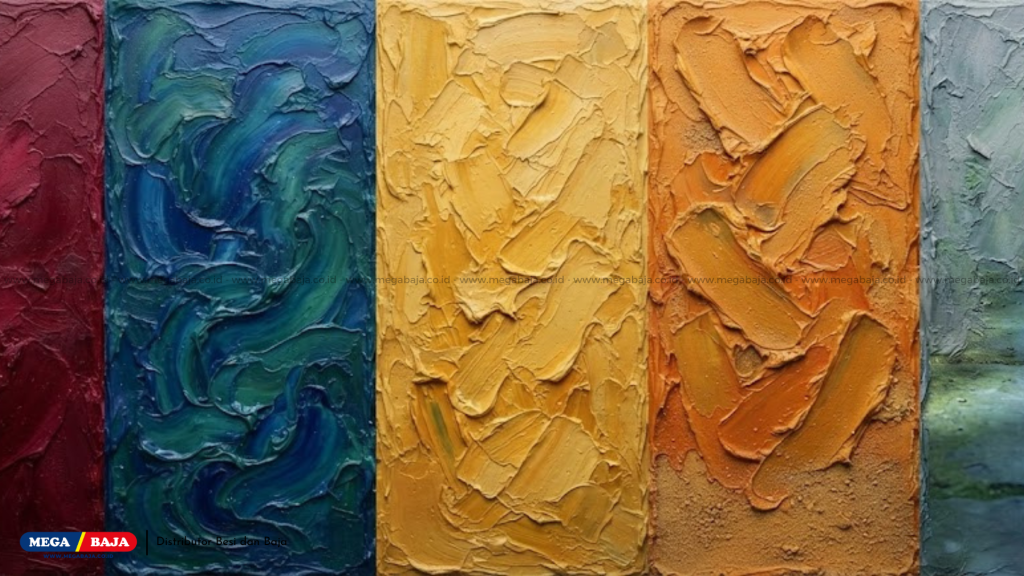 Palet Klasik Imperial (Kuning Ochre, Hijau Daun Tua, Merah Bata, Biru Langit)