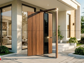 Pintu Pivot Modern : Solusi Bukaan Megah Fasad Konstruksi Masa Kini