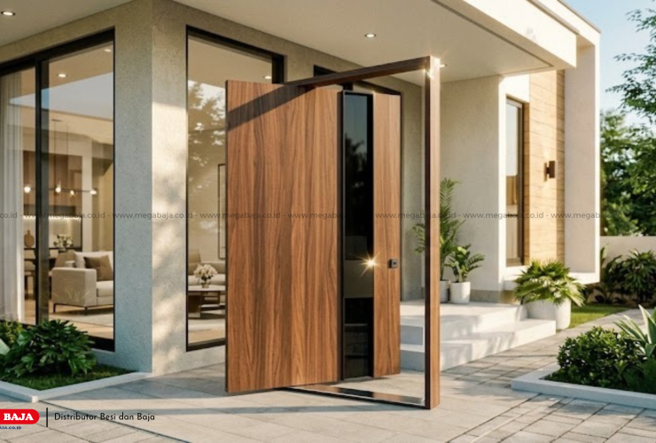 Pintu Pivot Modern : Solusi Bukaan Megah Fasad Konstruksi Masa Kini