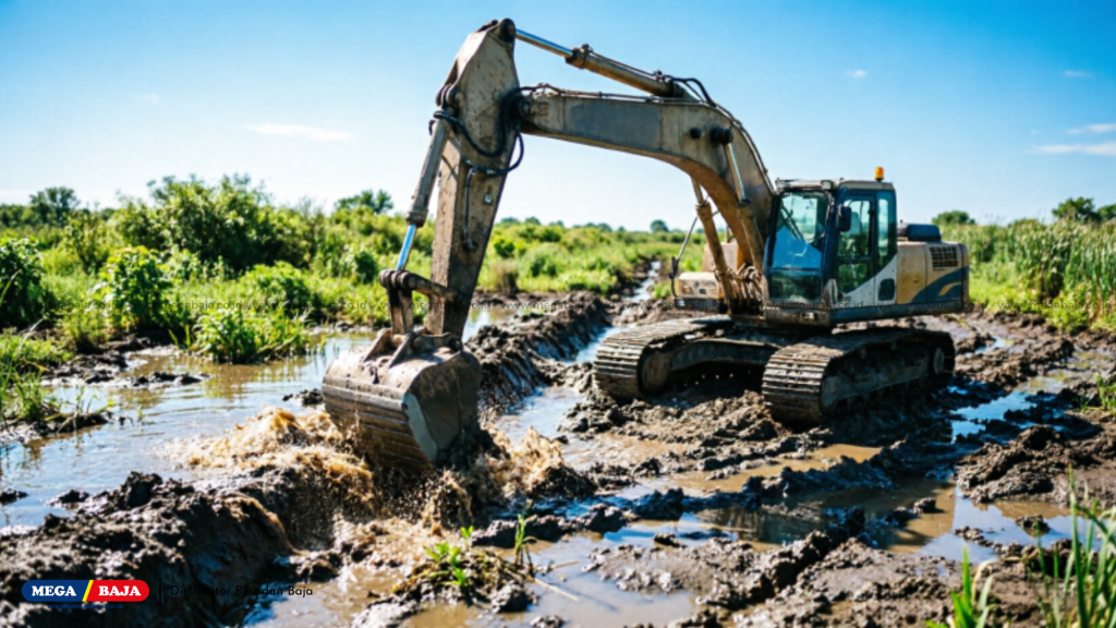 Excavator Amphibi Untuk Area Rawa Berlumpur