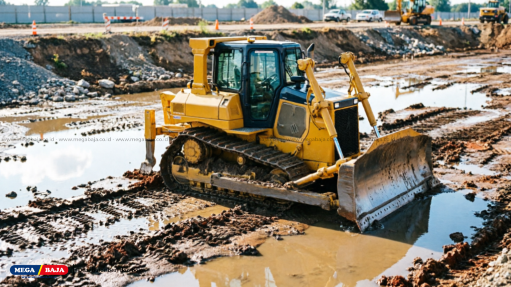 Crawler Bulldozer Penjaga Stabilitas Permukaan Tanah basah