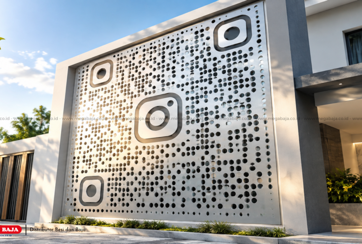 PLAT CUTTING MOTIF QR : Mewujudkan Rumah Bertema Edukasi Industrial dengan Besi Plat Laser Cutting