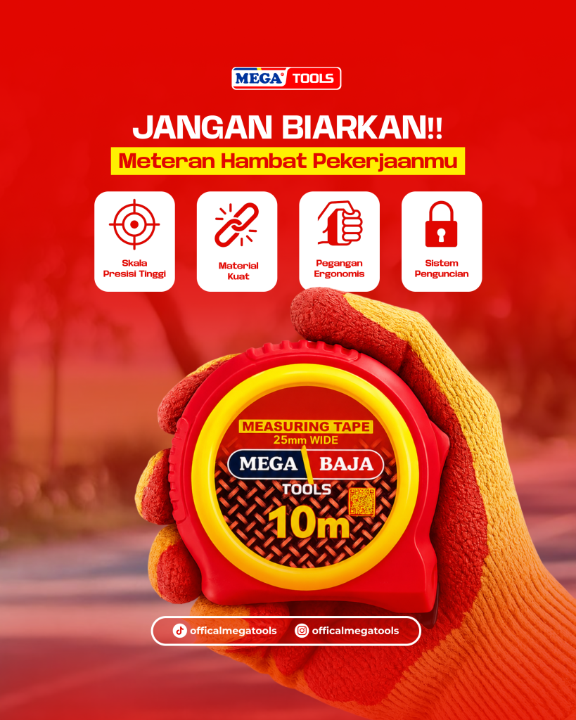 Meteran Mega Tools di Postingan Instagram Mega Tools Official