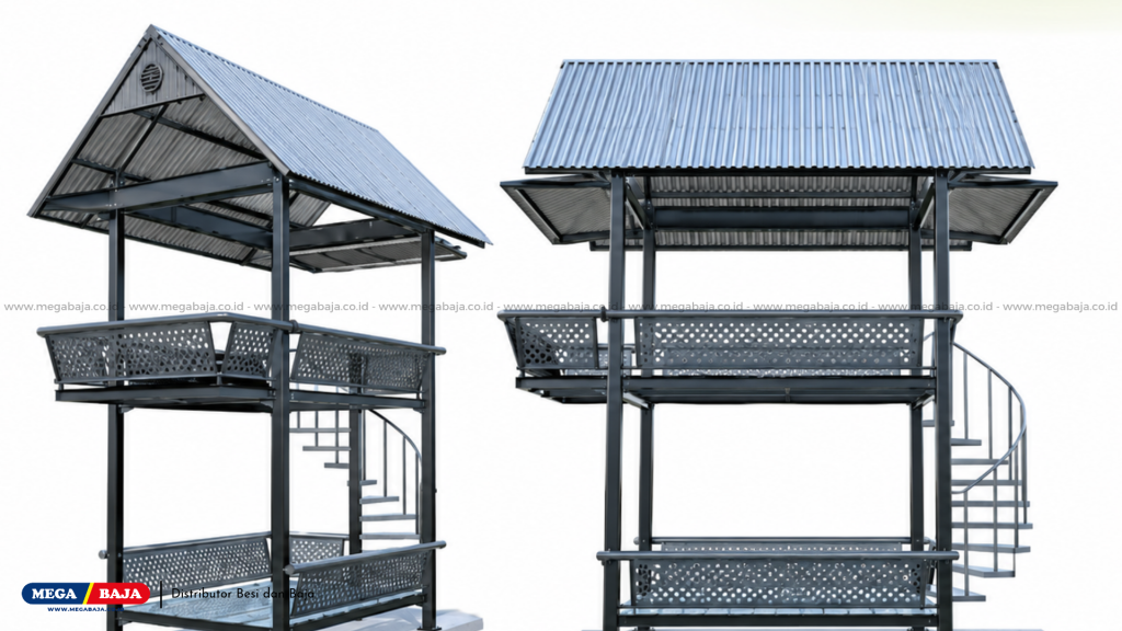 1. Gazebo Besi 2 Lantai Mega Deck: Lahan Sempit, Hasil Maksimal!