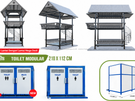Bangunan Praktis: Solusi Gazebo 2 Lantai dan Toilet Modular dari Mega Baja!