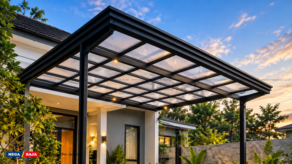 Rumah dan Kanopi Bebas Bocor Dengan Talang Cordoba Dari Mega Baja - Kanopi dengan Talang Air Talang Cordoba !