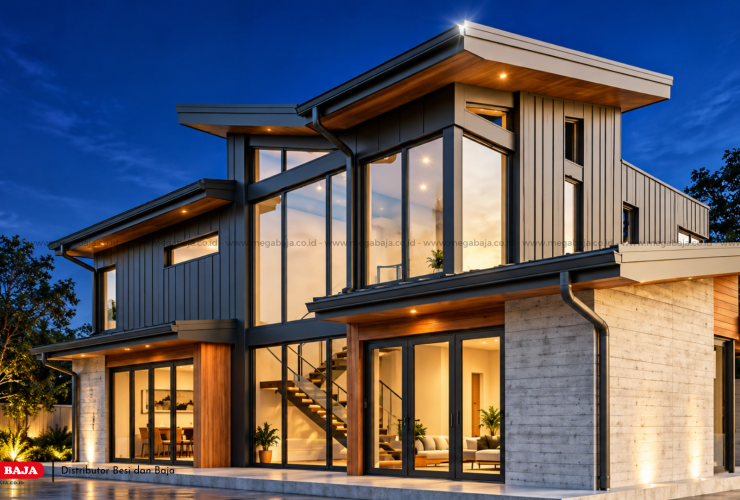 Talang Cordoba dari Mega Baja Sebagai Pilihan Cerdas Pembuangan Air Hujan Rumah Modern
