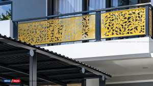 Pagar BalUtama Plat Laser Cutting Motif Emas