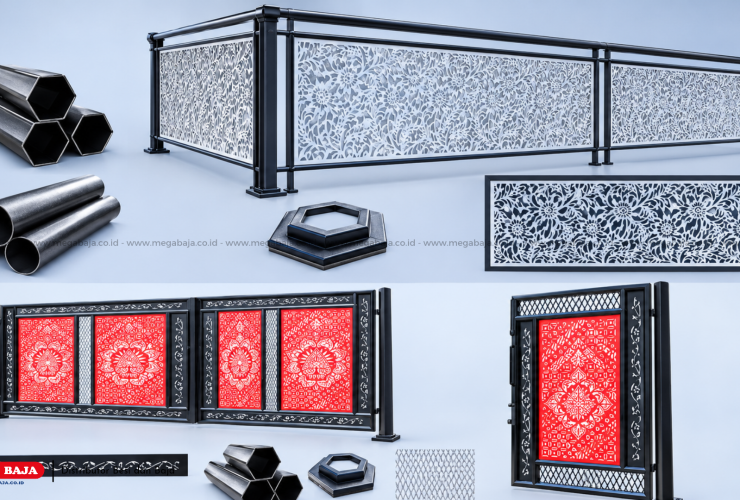 Inspirasi Elegan Teralis, Pagar, dan Balkon dengan Pipa Hexa & Laser Cutting Modern