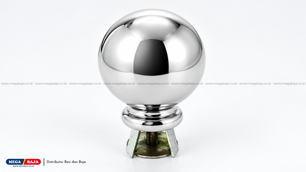 Bola Stainless (Ball Cap): Penutup tiang berbentuk bulat sempurna untuk menutup ujung atas pipa