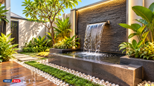 Water Wall Elegan Berdinding Batu Alam