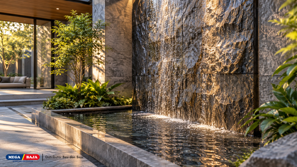 Water Wall Elegan Berdinding Batu Alam