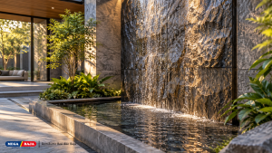 Water Wall Elegan Berdinding Batu Alam