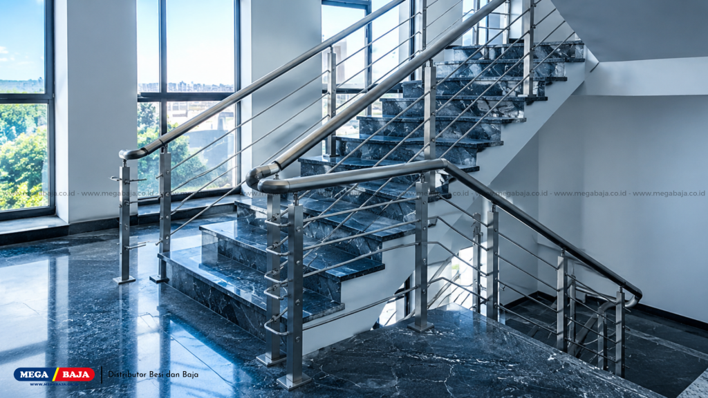 RAILING TANGGA - Tampilan Tangga Rumah Lebih Estetik Sekaligus Kokoh dengan Stainless Steel