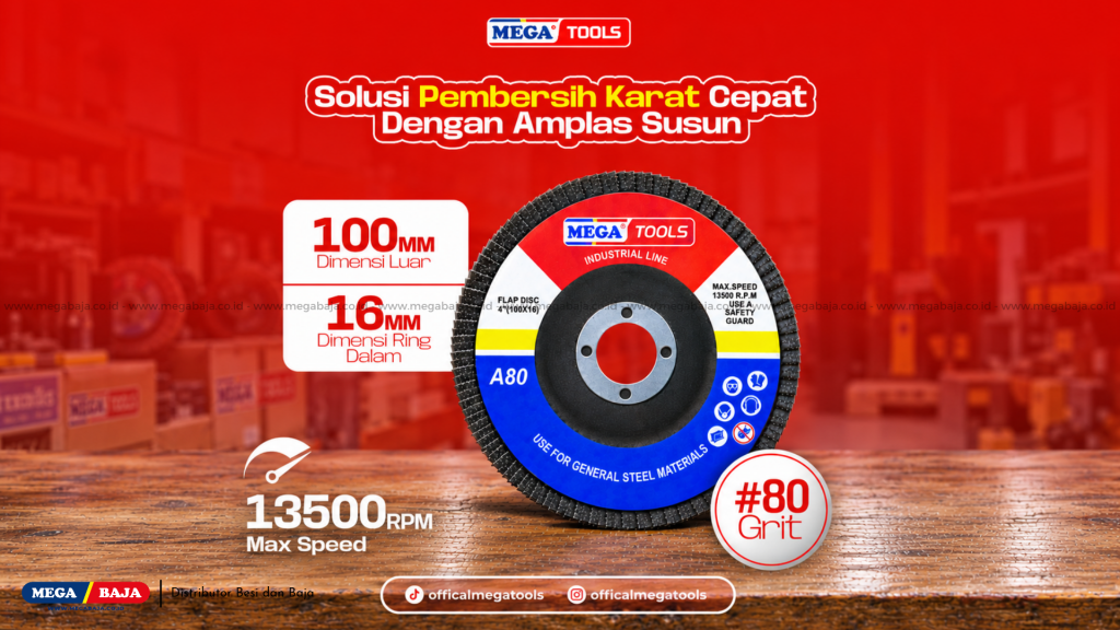 Amplas susun dari MEGA TOOLS menjadi opsi tepat untuk menghaluskan permukaan besi