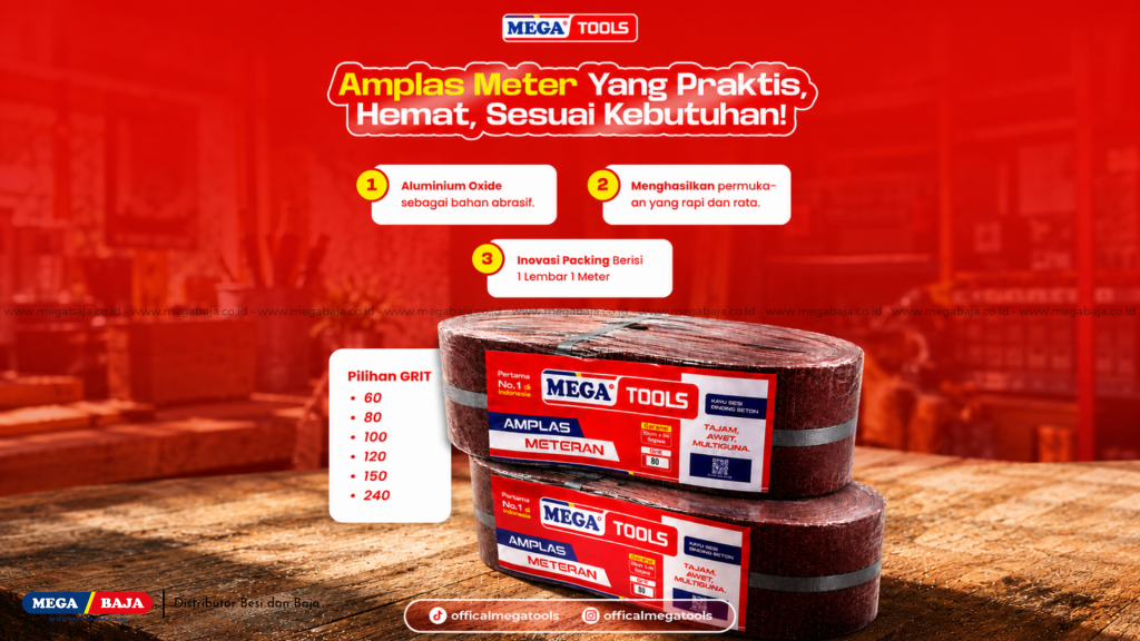 MEGA TOOLS : Amplas Meteran dan Lainnya Pilihan Perangkat Abrasif dan Fastener Kualitas Andal