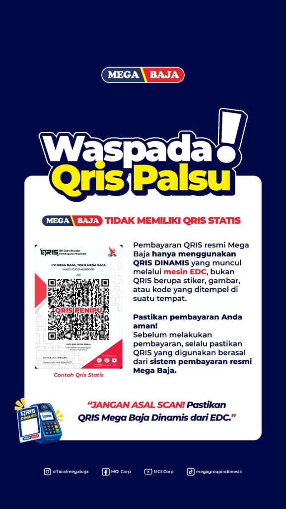 Waspada QRIS Palsu! Yuk, Kenali Cara Transaksi Aman di Mega Baja
